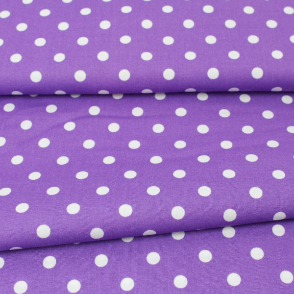 Baumwollstoff / Druckstoff Capri lila-weiß gepunktet